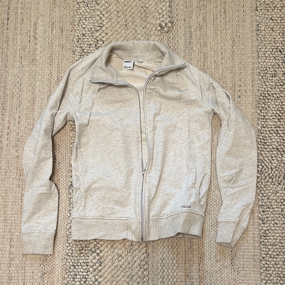 Aritzia TNA Light Gray Zip-Up Jacket